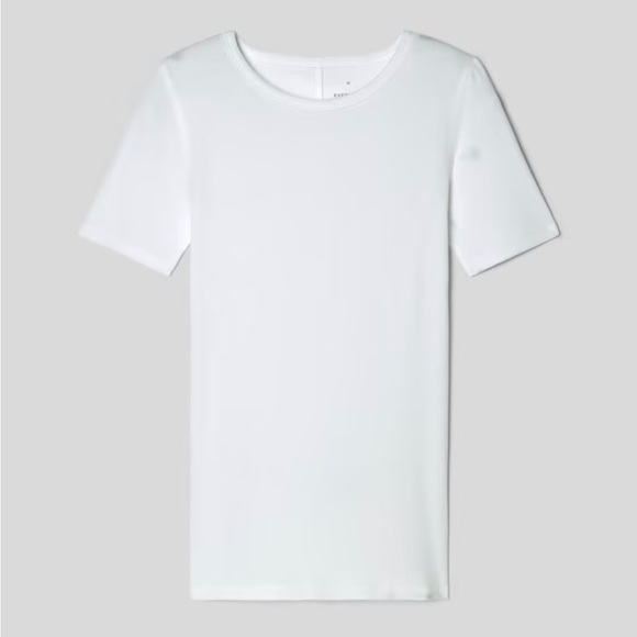 Everlane The Pima Micro-Rib Crew Tee in White NWT - Picture 4 of 7